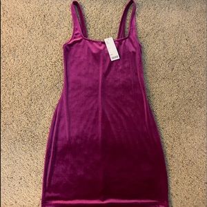 URBAN OUTFITTERS Magenta Velvet Dress